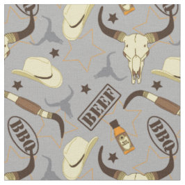 Texas Longhorn Skulls und Stetsons GRILLEN Gemuste Stoff