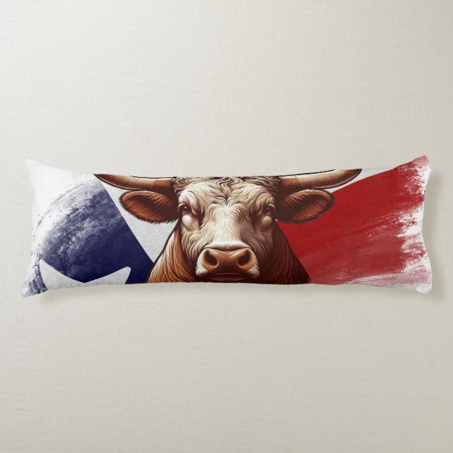 Texas longhorn & Texas flagge Seitenschläferkissen (Vorderseite)