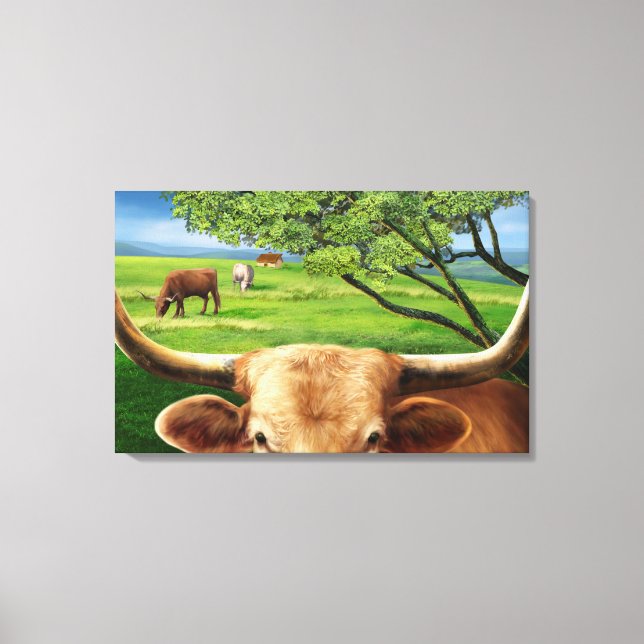 Texas Longhorn toile enveloppée (Recto)