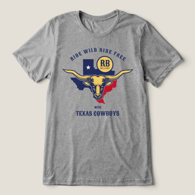 Texas Longhorn Tri-Blend Shirt (Design Vorderseite)