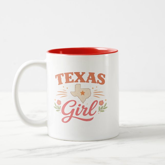 Texas Mädchen  Zweifarbige Tasse (Links)