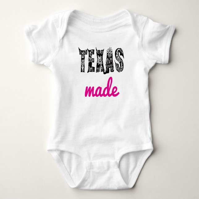 Texas Made (pink) Baby Strampler (Vorderseite)