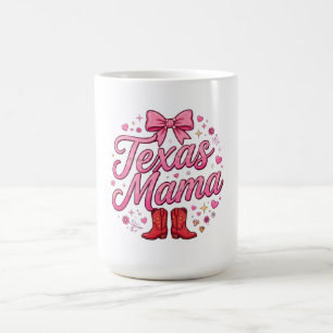 Texas Mama Coquette Bow-Shirt - Rosa Bogen Texas M Kaffeetasse