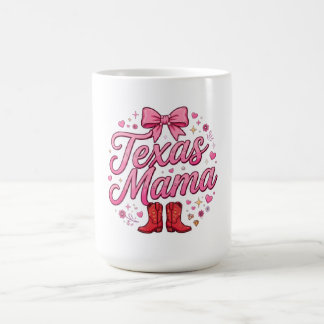 Texas Mama Coquette Bow-Shirt - Rosa Bogen Texas M Kaffeetasse