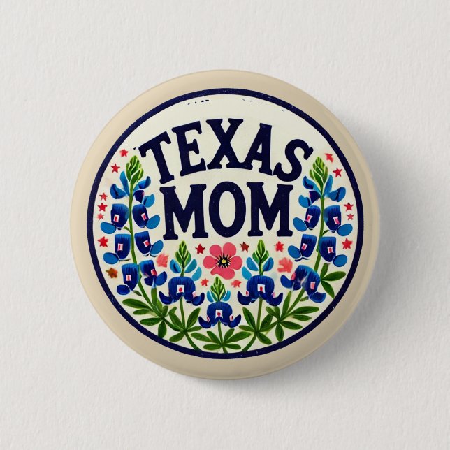 Texas Mama Muttertag Texas Bluebonnets Button (Vorderseite)
