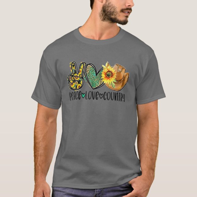 Texas Mama Peace Liebe Country Cowboy Howdy Hat T-Shirt (Vorderseite)