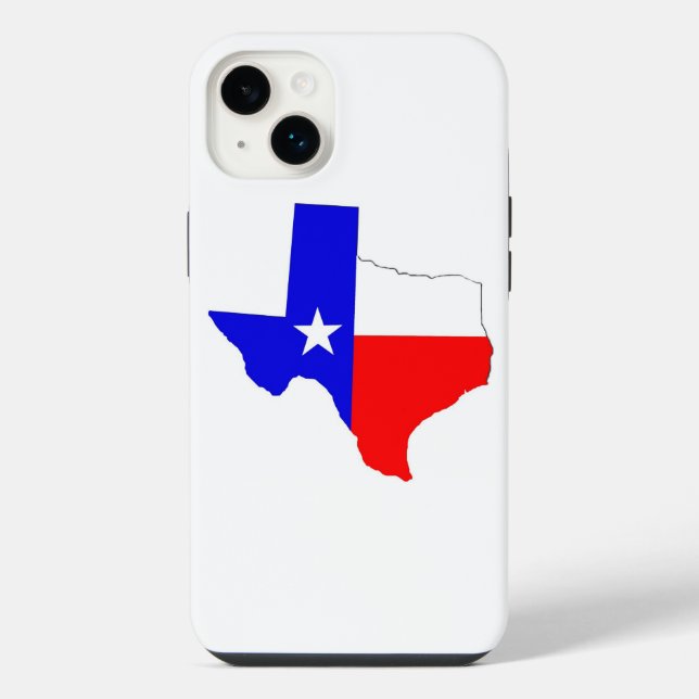 Texas Map and Flag Design Phone Case iPhone 14 Plus Hülle (Rückseite)