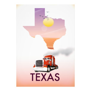 Texas Map Big Rig Fotodruck