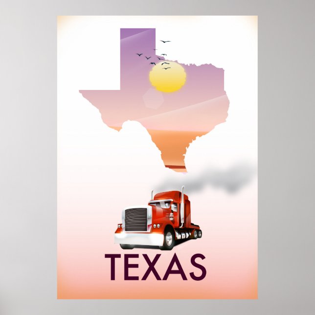 Texas Map Big Rig Poster (Vorne)