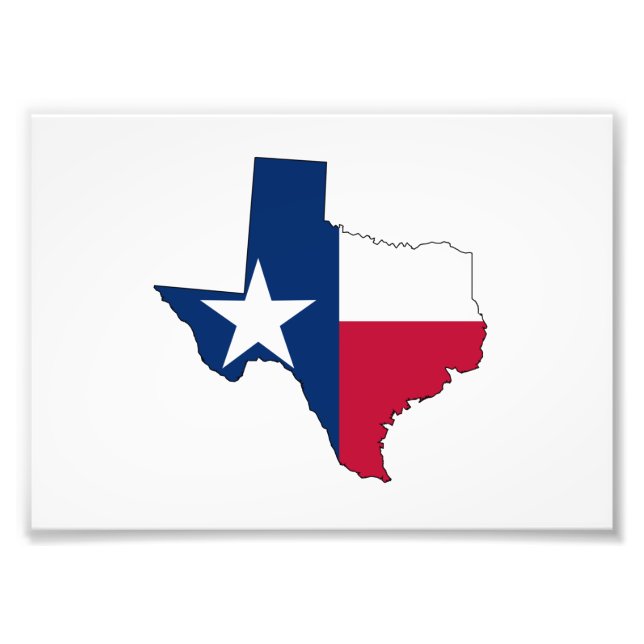 Texas Map Kontur und Flag Fotodruck (Vorne)