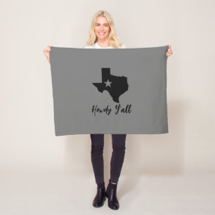 Texas Map Lone Star Staat Howdy Y'all Fleecedecke