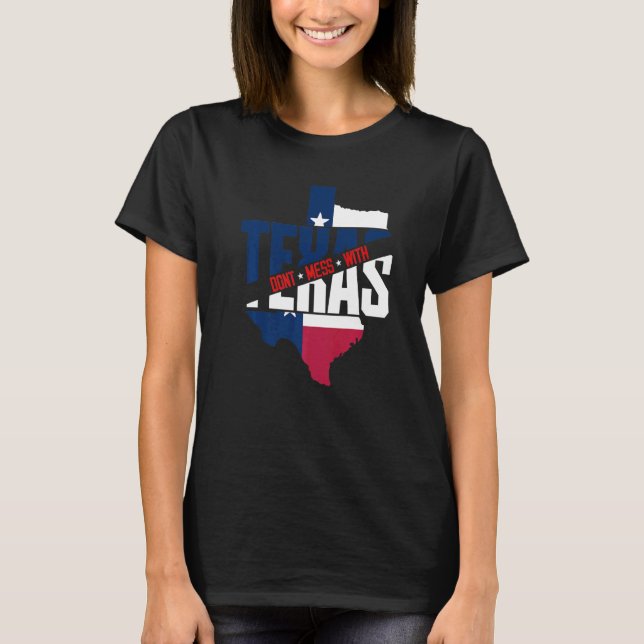 Texas Map Patriotic Texan nicht mit der Texa T-Shirt (Vorderseite)