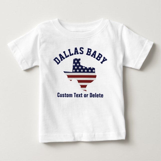 Texas Map | Patriotische Flagge USA | Ihre Stadt o Baby T-shirt (Vorderseite)