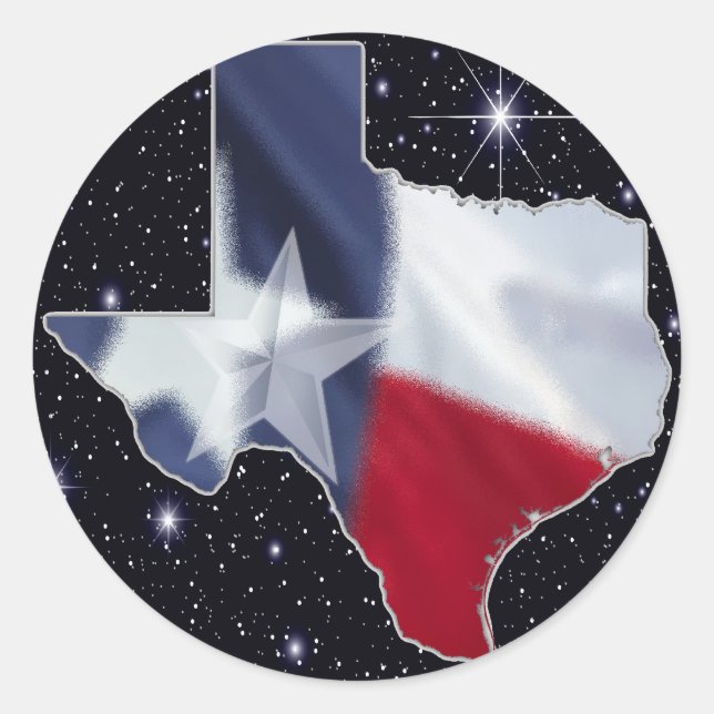 Texas Map Runder Aufkleber (Vorderseite)