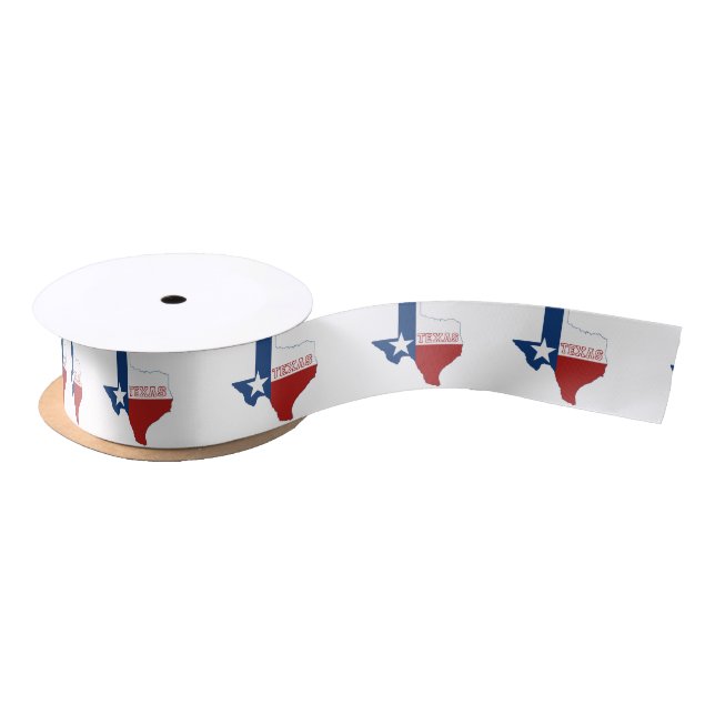 Texas Map Shaped State Flag Texan Lone Star Texian Satinband (Spule)