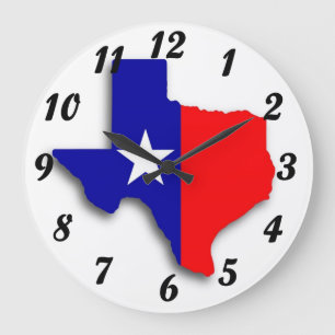 Texas Map Wall Clock Große Wanduhr