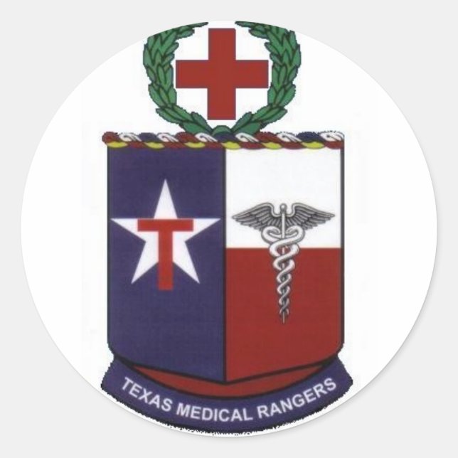 texas medical Rangers runden decal Runder Aufkleber (Vorderseite)