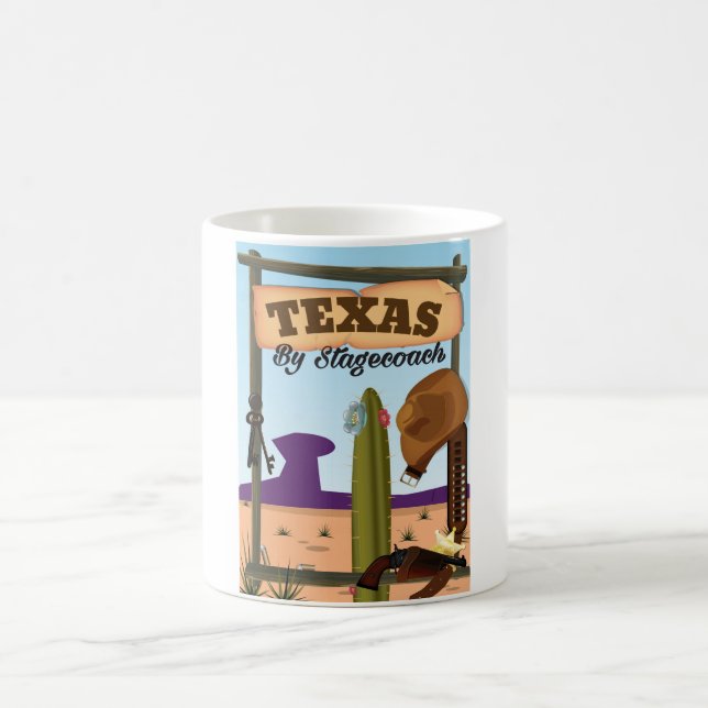 Texas mit der Postkutsche Kaffeetasse (Mittel)