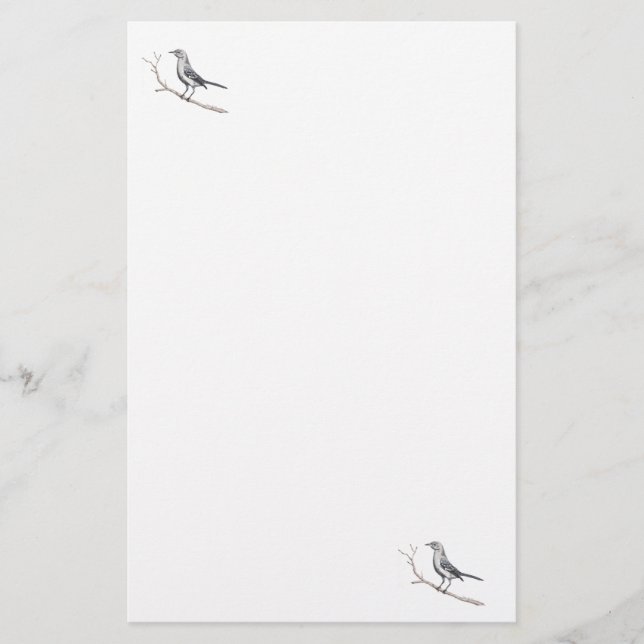Texas Mockingbird Stationery Briefpapier (Vorderseite)
