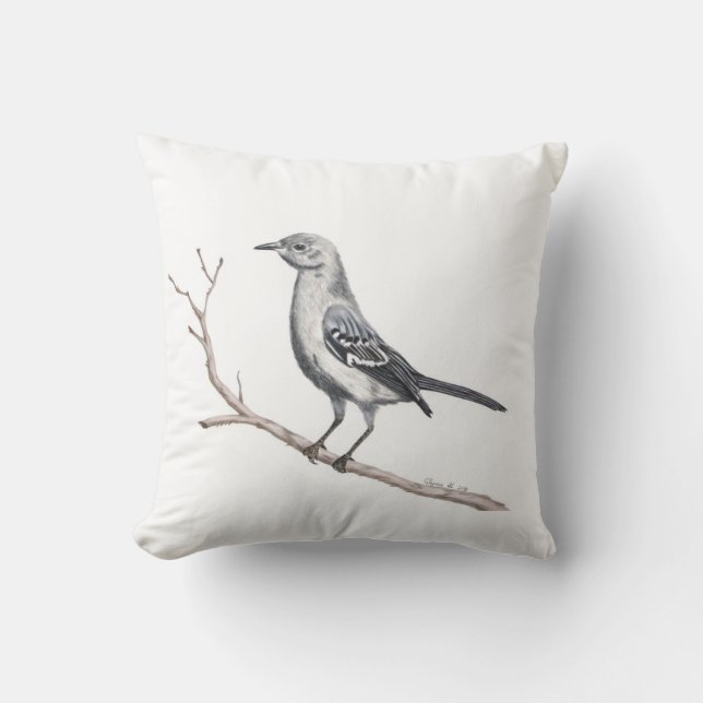 Texas Mockingbird Throw Kissen (Vorderseite)