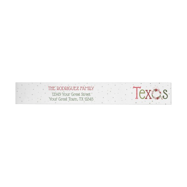 Texas-Musterbuchstaben und Weihnachtsstern-Kranz (Person)