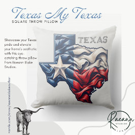 Texas My Texas Square Throw Pillow Kissen