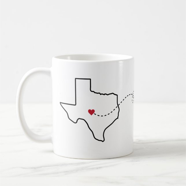 Texas nach Kalifornien - Heart2Heart Kaffeetasse (Links)