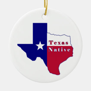 Texas National Flag Map Keramik Ornament