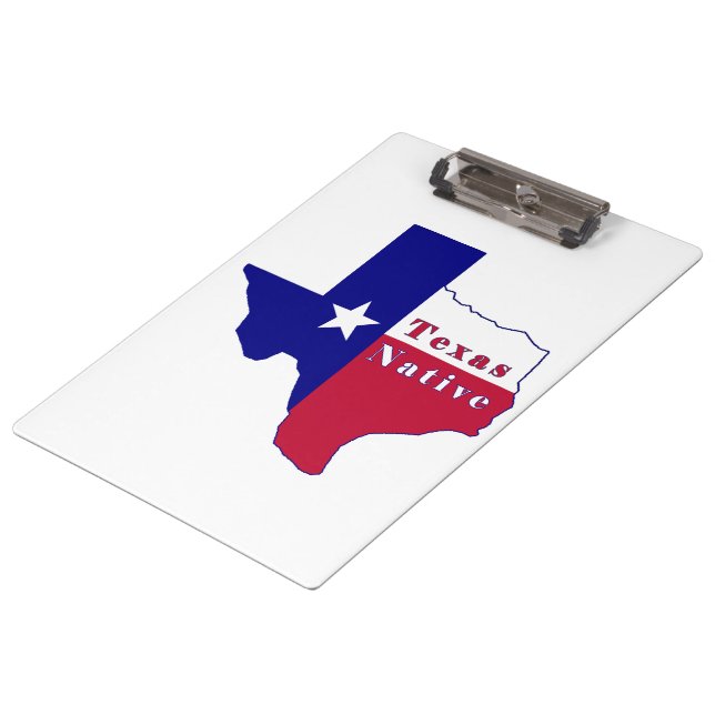 Texas National Flag Map Klemmbrett (Schrägansicht)
