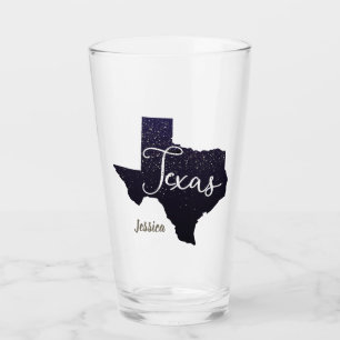 Texas Night Stars Staat Form Glas