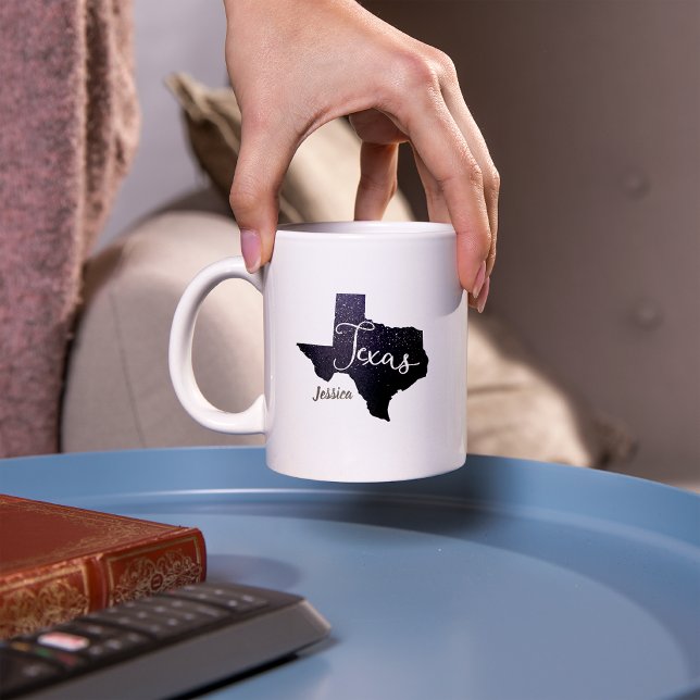 Texas Night Stars Staat Form Kaffeetasse (Von Creator hochgeladen)