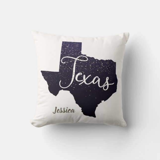 Texas Night Stars Staat Form Kissen (Vorderseite)