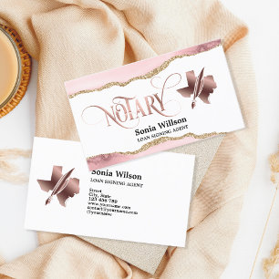 Texas Notary Loan Signing Agent Modernes Blush Pin Visitenkarte