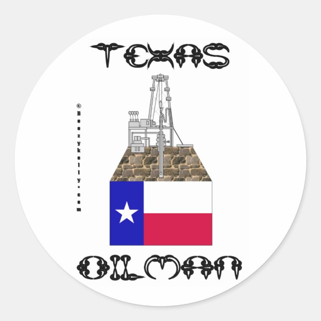 Texas-Öl, Feldaufkleber Runder Aufkleber (Vorderseite)