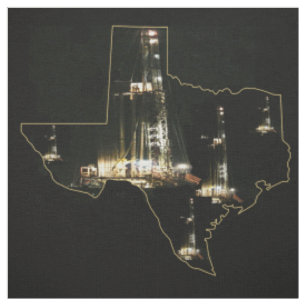 Texas-Öl-Gas-Anlage-Nachtdruck-Gewebe 9" Quadrat Stoff