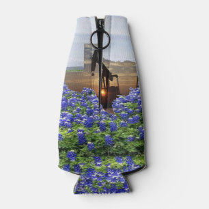 Texas-Öl-Pumpen-Jack am Sonnenuntergang auf Flaschenkühler