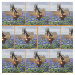 Texas-Öl-Pumpen-Jack-Sonnenuntergang und Stoff