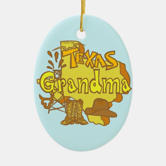 Texas-Oma-Ornament Keramik Ornament (Vorne)