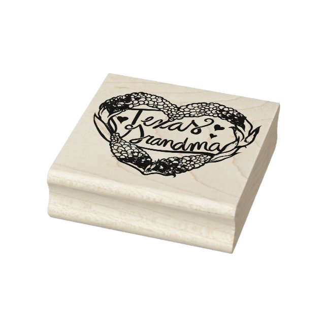 Texas Oma Texas Bluebonnets Herz Gummistempel (Stempel)