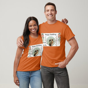 Texas Orangefarbe Hochzeit Ehe Paares Schön T-Shirt
