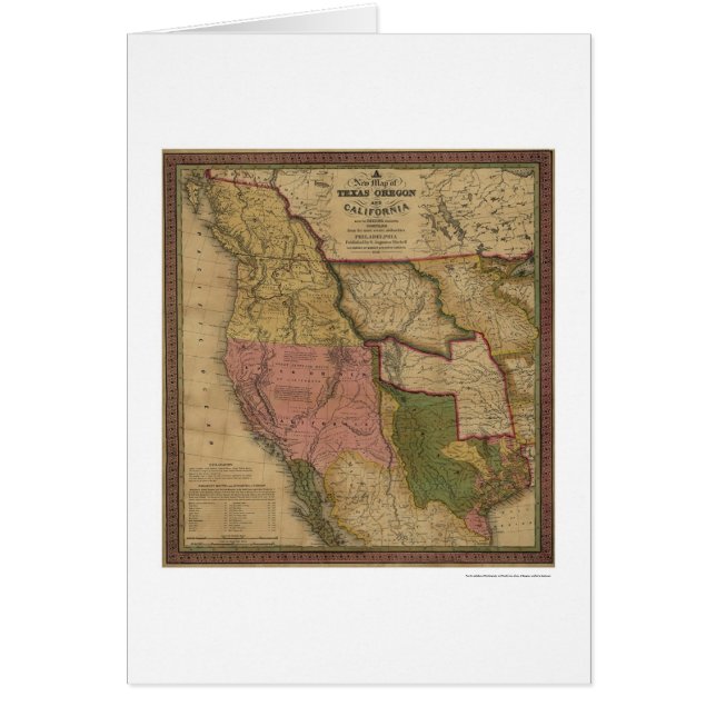Texas-, Oregon- u. Kalifornien-Karte - 1846 (Vorne)
