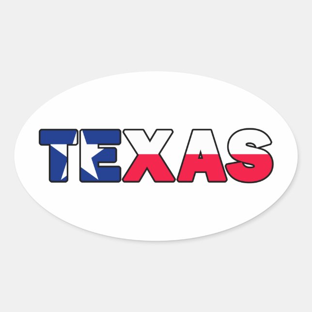 Texas Ovaler Aufkleber (Vorderseite)