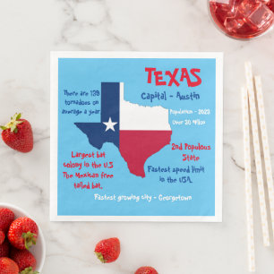 Texas-Party-Essensservietten Erstaunliche Fakten Serviette