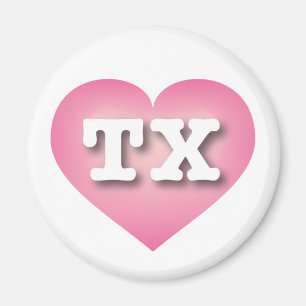Texas Pink Fade Heart - I Liebe TX Magnet