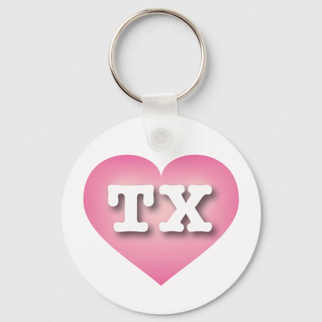 Texas Pink Fade Heart - I Liebe TX Schlüsselanhänger (Vorderseite)