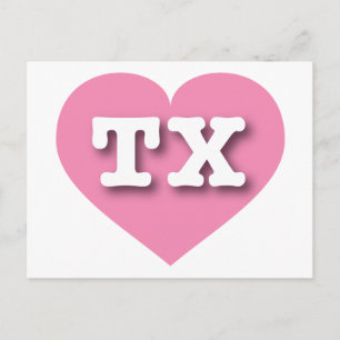 Texas Pink Heart - I Liebe TX Postkarte