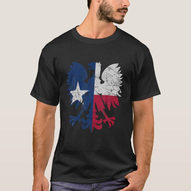 Texas Polnisch Polska Polen Texanische Flagge Männ T-Shirt (Vorderseite)