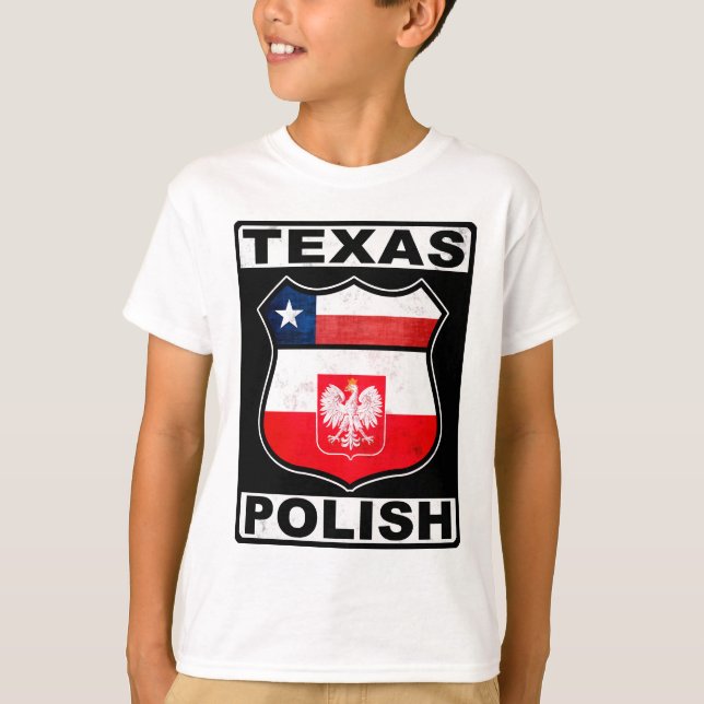Texas Polnischer Amerikaner T-Shirt (Vorderseite)