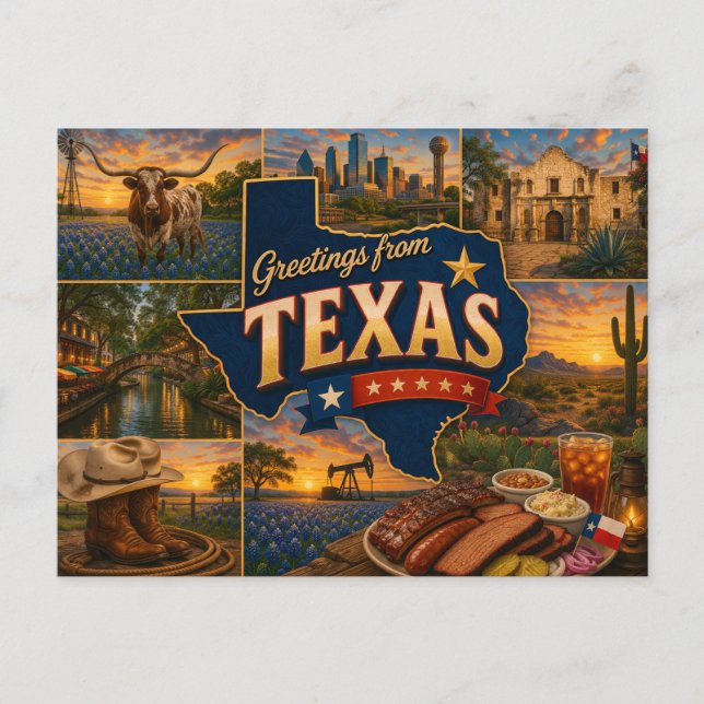 Texas-Postkarte Postkarte (Vorderseite)
