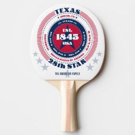 Texas Pride Circular Typografy Monogram Tischtennis Schläger